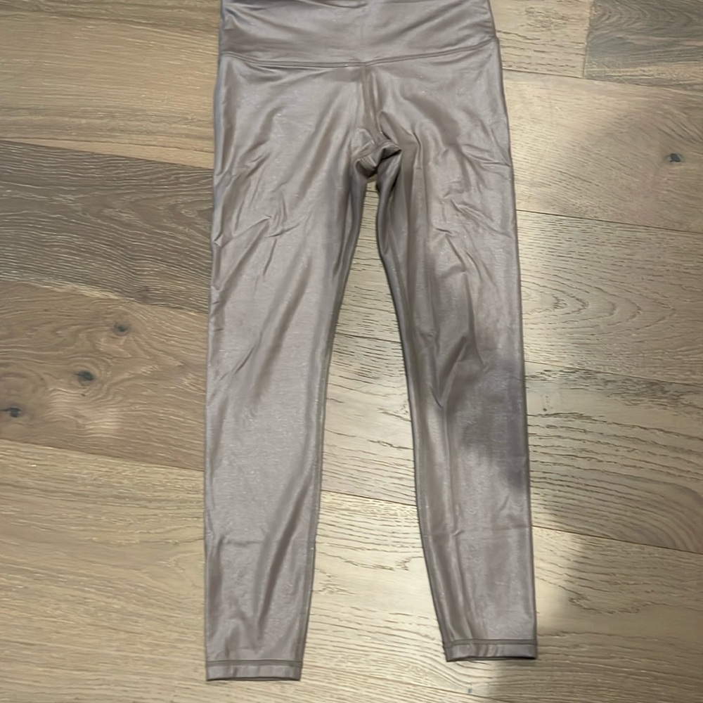 Metallic gold leggings